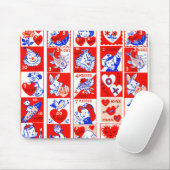 Children Valentine Gruß Hugs Kisses Red White Mousepad (Mit Mouse)
