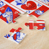 Children Valentine Gruß Hugs Kisses Red White Puzzle (Seite)