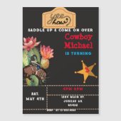 Children Wild West Cactus Birthday Boy Magneteinladung (Vorderseite)