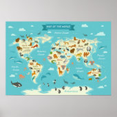 Children World Map mit Illustration Value Poster (Vorne)