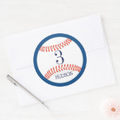 Childrens Baseball Geburtstagsticker Runder Aufkleber (Umschlag)