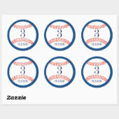 Childrens Baseball Geburtstagsticker Runder Aufkleber (Blatt)
