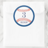 Childrens Baseball Geburtstagsticker Runder Aufkleber (Tasche)