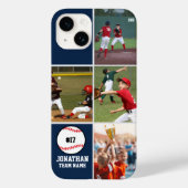 Children's Baseball Team Photo Collage Blue Case-Mate iPhone Hülle (Rückseite)