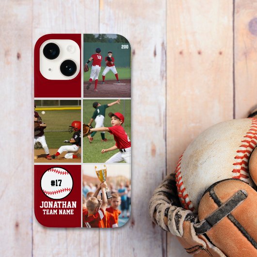 Children's Baseball Team Photo Collage Red Case-Mate iPhone Hülle