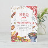 Children's BBQ Birthday Invitation Einladung (Stehend Vorderseite)