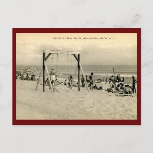 Children's Beach, Manasquan, New Jersey Vintag Postkarte (Vorderseite)