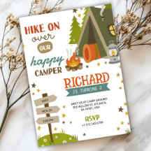 Children's Birthday Invitation with camping vibes