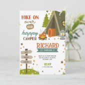 Children's Birthday Invitation with camping vibes Einladung (Stehend Vorderseite)