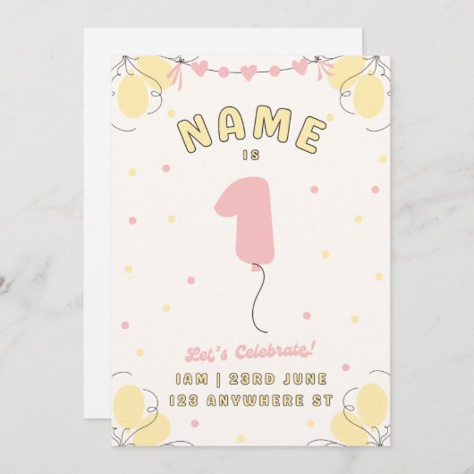 Children's birthday save the date (Vorne/Hinten)