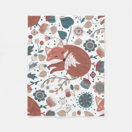 Childrens Boho Style Fox Fleece Blanket