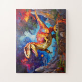 Childrens Dinosaur Mosaic Abstrakt Puzzle (Vertikal)