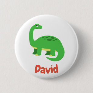 Childrens Diplodocus Dinosaur Individuelle Name Button