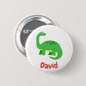 Childrens Diplodocus Dinosaur Individuelle Name Button (Vorne & Hinten)