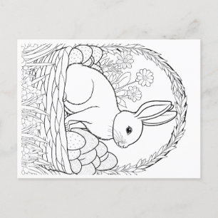 Children's Easter postcard with bunny front Postkarte