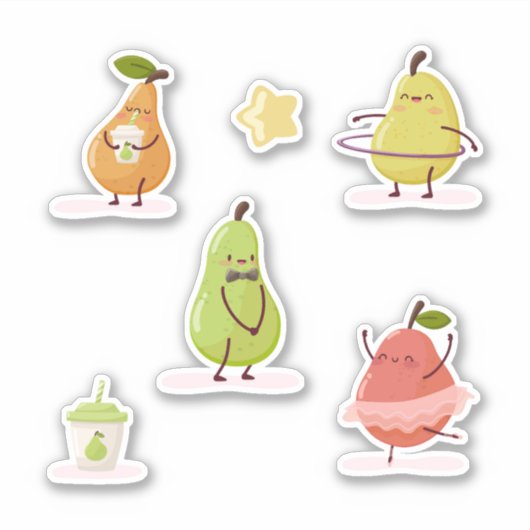 Children's group of fun pears aufkleber (Vorderseite)