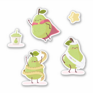 Children's group of special and fun pears aufkleber
