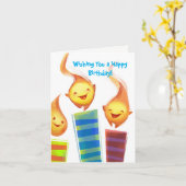 Children's Joyful Candles Birthday Karte (Gelbe Blume)