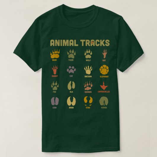Childrens Kids Wild Animal Tracks Childrens Learni T-Shirt (Design vorne)