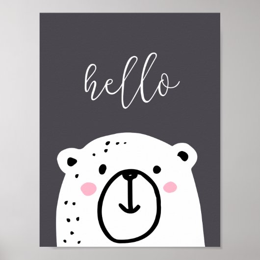 Childrens Kinderzimmer Bear Hallo Script Poster (Vorne)