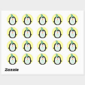 Childrens Penguin Tragen von Party Hat Geburtstag  Runder Aufkleber (Blatt)