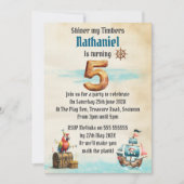 Childrens Pirate Themed Birthday Party Invitation Einladung (Vorderseite)