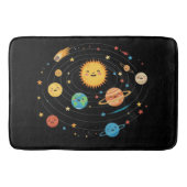 Children's Solar System Rug - Black Color Badematte (Vorderseite)