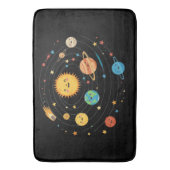 Children's Solar System Rug - Black Color Badematte (Vorderseite Vertikal)