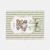 childrens Sweet Elephant Teddy Bear Friends Fleecedecke (Vorderseite (Horizontal))