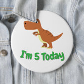 Childrens T-rex Dinosaur Birthday Individuelle Nam Button (Beispiel)
