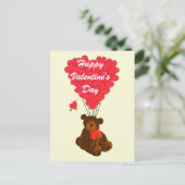 Childrens teddy bear Valentines Feiertagspostkarte (Stehend Vorderseite)