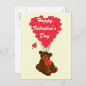 Childrens teddy bear Valentines Feiertagspostkarte (Vorne/Hinten)