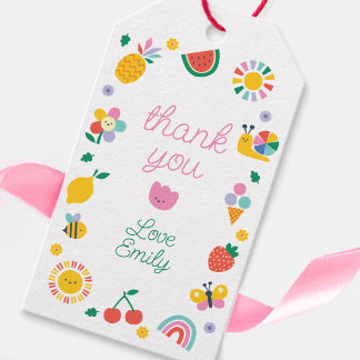 Children's Thank You Card, Rainbows and Sunshine Geschenkanhänger