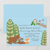 Childrens Woodland Birthday Party Einladung (Vorne/Hinten)