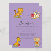 Childrens Zehn Button Bowling Geburtstagspartei Einladung (Vorne/Hinten)