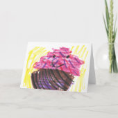 Child's Art Cute Cupcake Karte (Vorderseite)