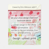 Childs Artwork Colorful Abstract Kids Drawing Fleecedecke (Vorderseite)