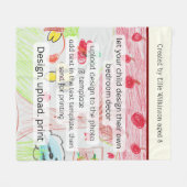 Childs Artwork Colorful Abstract Kids Drawing Fleecedecke (Vorderseite (Horizontal))