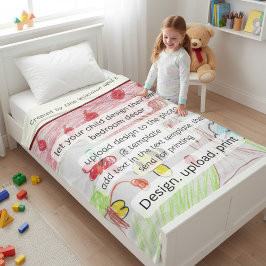 Childs Artwork Colorful Abstract Kids Drawing  Fleecedecke