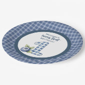 Child's Blueberry Berry First Birthday Pappteller (Schrägansicht)