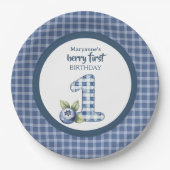 Child's Blueberry Berry First Birthday Pappteller (Vorderseite)