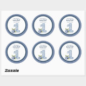 Child's Blueberry Berry First Birthday Runder Aufkleber (Blatt)