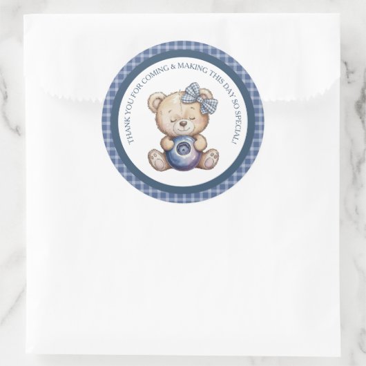 Child's Blueberry Berry First Birthday Runder Aufkleber (Tasche)