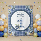 Child's Blueberry Berry First Birthday Wandteppich