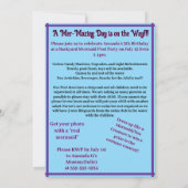 Child's Mermaid Birthday Double Sided Invitation Einladung (Rückseite)