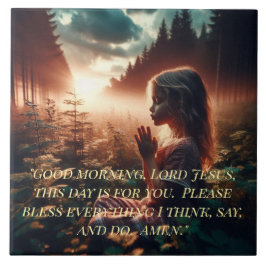 CHILD'S MORNING PRAYER TILE FLIESE