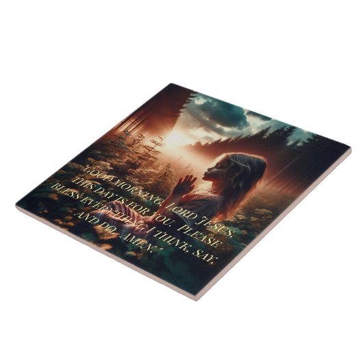 CHILD'S MORNING PRAYER TILE FLIESE (Seite)