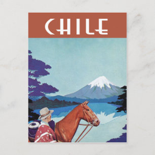 Chile altes Reiseplakat Postkarte