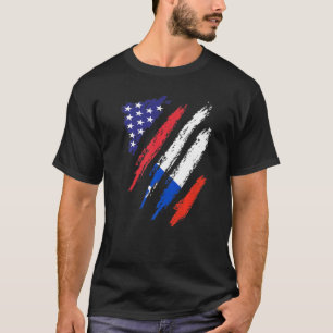 Chile Amerikanische Gewachsene Flagge USA Patriot T-Shirt