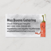 Chile Avocado Mexicanischer Catering-Visitenkarte Visitenkarte (Rückseite)